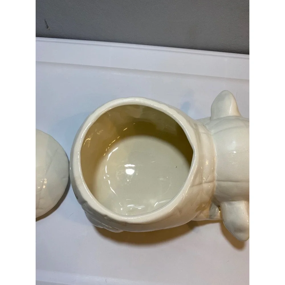 Vintage Ceramic Pig Cookie Jar Reclining Farmhouse Kitchen Canister‎
